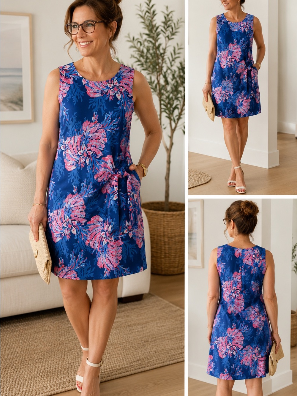 Lilly Pulitzer Tie-Dye Pastel Sleeveless Dress - Blue, Pink, Lavender